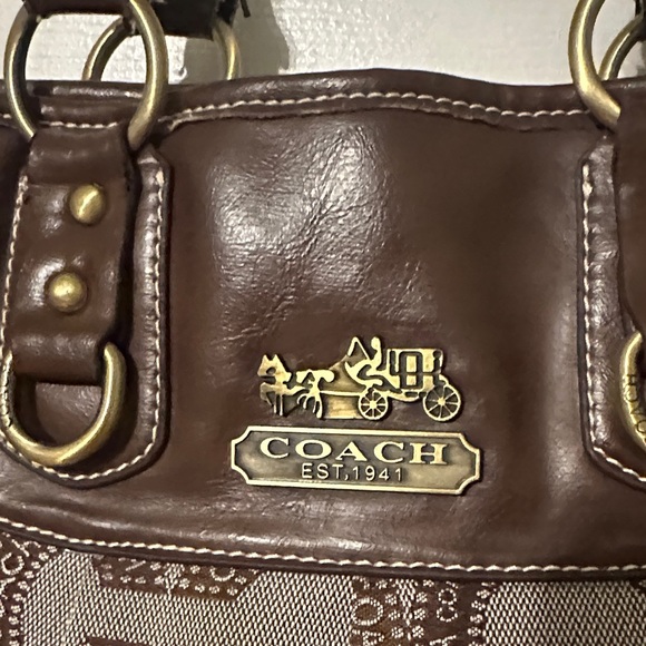 Coach Dark Brown Signature Shoulder Bag - Picture 3 of 16